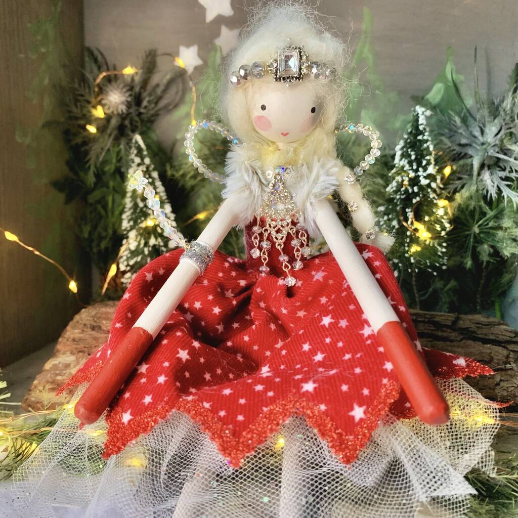 Christmas Red Star Fairy Tree Topper By Potting Shed Designs