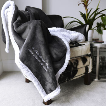 Personalised Dark Grey Super Soft Winter Blanket, 3 of 5