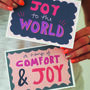 Comfort And Joy Hand Lettered Christmas Card, thumbnail 5 of 5