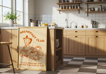 Breakfast Club Art Print Poster, Kitchen Print, Dining Room Print, Foodie Fun, 2 of 6