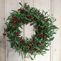 60cm Large Luxury Christmas Mistletoe Red Berry Wreath, thumbnail 2 of 7
