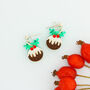 Christmas Pudding Earrings, thumbnail 2 of 3