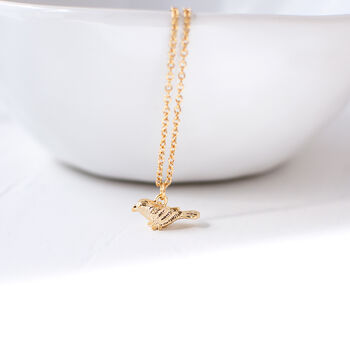 Tiny Bird Charm Necklace, 3 of 5