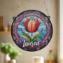 Tulip Personalised Stained Glass Effect Suncatcher, thumbnail 4 of 7