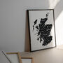 Scotland Map Print With Funny Scottish Words, thumbnail 1 of 3