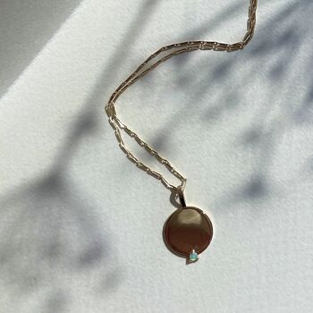 Opal Disc Pendant Necklace, 2 of 5