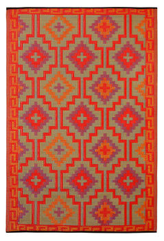 Lhasa Outdoor Rug In Red And Violet, 2 of 3