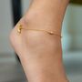 Golden Brass Thread Slim Foot Payal Anklet, thumbnail 1 of 7