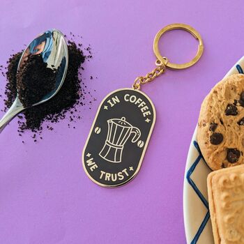 In Coffee We Trust Keyring Coffee Gifts, 6 of 7