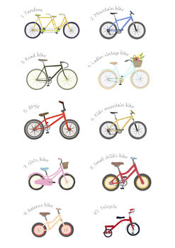 Personalised Family Bicycle Print, 4 of 6