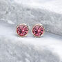 Sterling Silver October Tourmaline Birthstone Stud Earrings, thumbnail 4 of 9