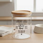 Pet Treats Personalised Glass Jar Bamboo Lid, thumbnail 1 of 5