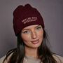 Embroidered Mulled Wine Beanie Hat, thumbnail 6 of 6