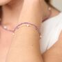 Clara Double Chain Bracelet With Amethyst And Pearls, thumbnail 1 of 3