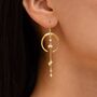 18ct Gold Plated Moon Goddess Drop Earrings, thumbnail 1 of 6