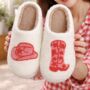 Womans Cowboy Design Slippers, thumbnail 1 of 5