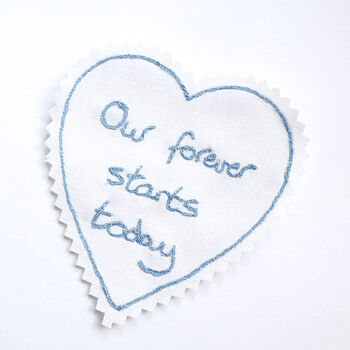 Personalised Handwriting Wedding Dress Heart Patch, 4 of 5