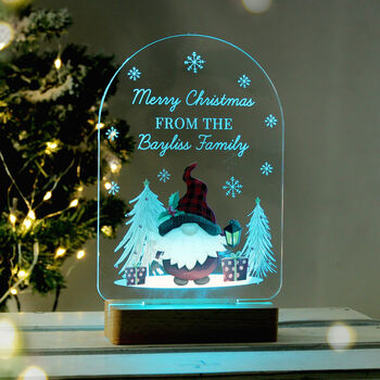 Personalised Gonk Wooden Based LED Christmas Light, 3 of 9