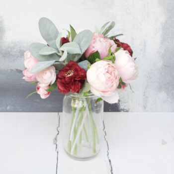 Luxury Soft Peony Bouquet With Ranunculus Silk, 2 of 4
