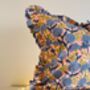 Floral Indian Block Print Cushion, thumbnail 2 of 3
