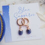 Sapphire September Birthstone Hoop Earrings, thumbnail 2 of 11