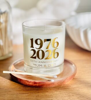 50th Golden Wedding Anniversary Personalised Candle, 3 of 5