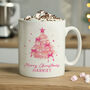 Personalised Pink Christmas Tree Mug, thumbnail 2 of 4