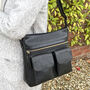 Women's Black Genuine Leather Shoulder Bag, Cross Body Bag, thumbnail 1 of 2