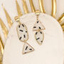 Asymetric Monochrome Statement Earrings For Her, thumbnail 1 of 9