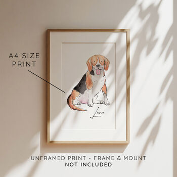 Custom Dog Illustration, Personalised Pet Print, 7 of 8