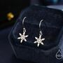 Sterling Silver Delicate Snowflake Drop Hook Earrings, thumbnail 1 of 11