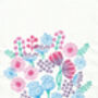 Summertime Floral Wood Block Print Three Colour Options, thumbnail 5 of 6