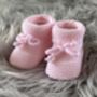 Pink Knitted Baby Booties, thumbnail 4 of 8