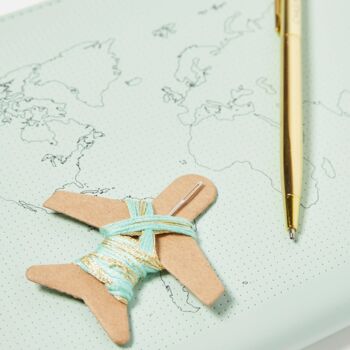 Stitch Your Travels Mint Vegan Leather Travel Notebook, 3 of 8