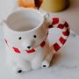 Polar Bear Ceramic Candy Cane Xl Mug, thumbnail 4 of 4