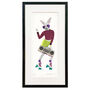 The Roller Bunny | Silkscreen Print, thumbnail 3 of 5