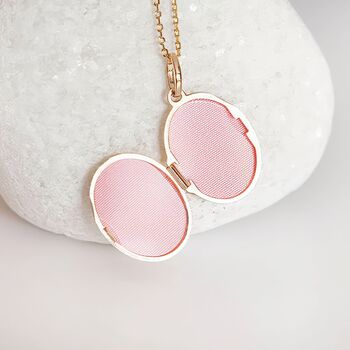 Personalised 9ct Mixed Yellow Gold Oval Mum Locket, 4 of 10