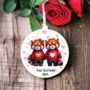 Personalised Red Panda Couple Love Decoration, thumbnail 2 of 2