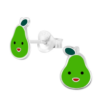 Delicious Pear Sterling Silver Earrings, 2 of 4