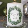 Personalised Couples Wreath Christmas Candle, thumbnail 4 of 7