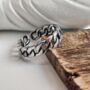 Adjustable Chain Band Wide Cuff Link Ring, thumbnail 3 of 3