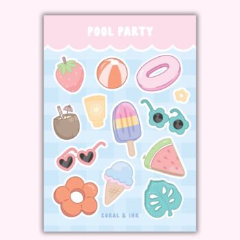 Pool Party Planner And Journal Sticker Sheet, 3 of 3
