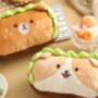 Cute Dog And Bear Burger Plush Pencil Cases, thumbnail 1 of 7