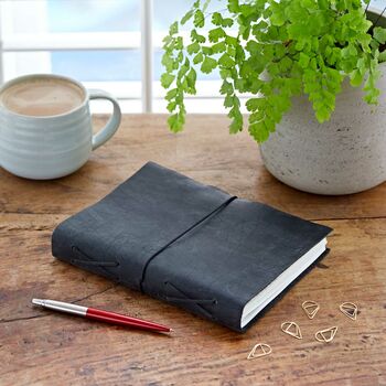 Personalised Buffalo Leather Elastic Tie Journal, 3 of 7