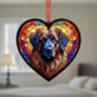 Leonberger Stained Glass Effect Heart Suncatcher, thumbnail 5 of 5