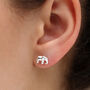 Sterling Silver Or Gold Plated Elephant Stud Earrings, thumbnail 1 of 6