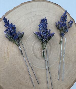 Dried Lavender Flower Hair Pins, 6 of 8