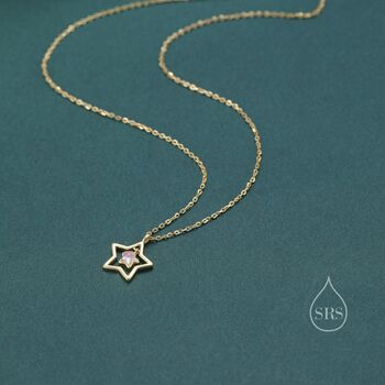 Moonstone Star Pendant Necklace In Sterling Silver, 6 of 10