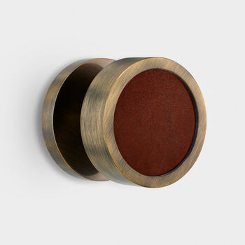 Round Brass And Leather Internal Door Knobs, 6 of 12