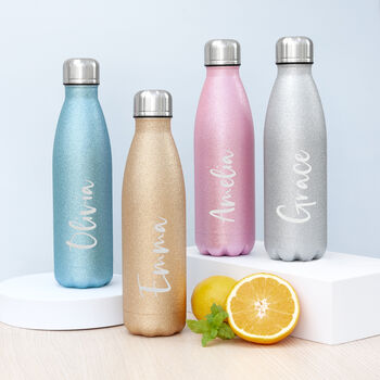 Personalised Glitter Insulated Water Bottle, 10 of 12